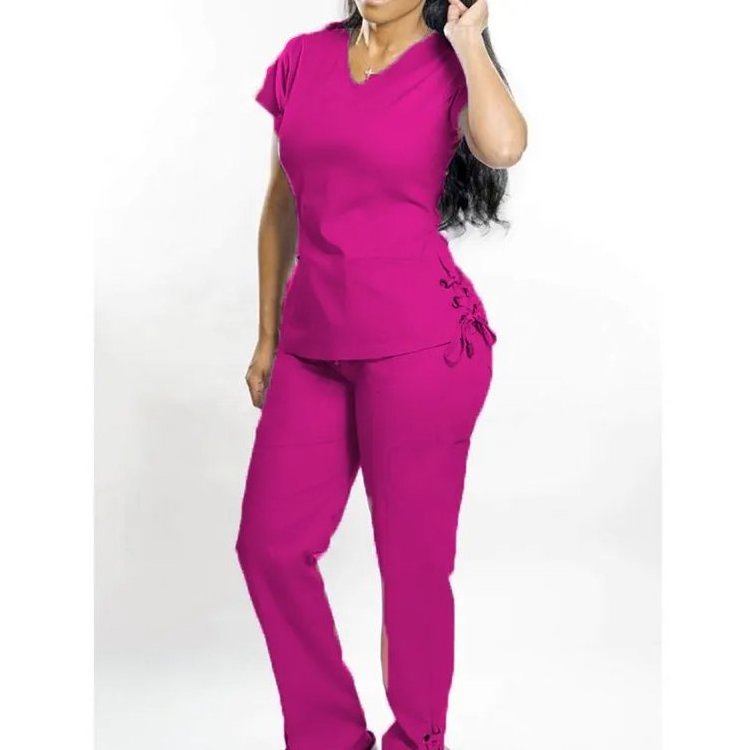 Newline Top Quality Breathable Womens Nursing Scrub Sets Straight Pants Tall Hospital Uniforms Cute Nursing Scrubs Sexy In Stock