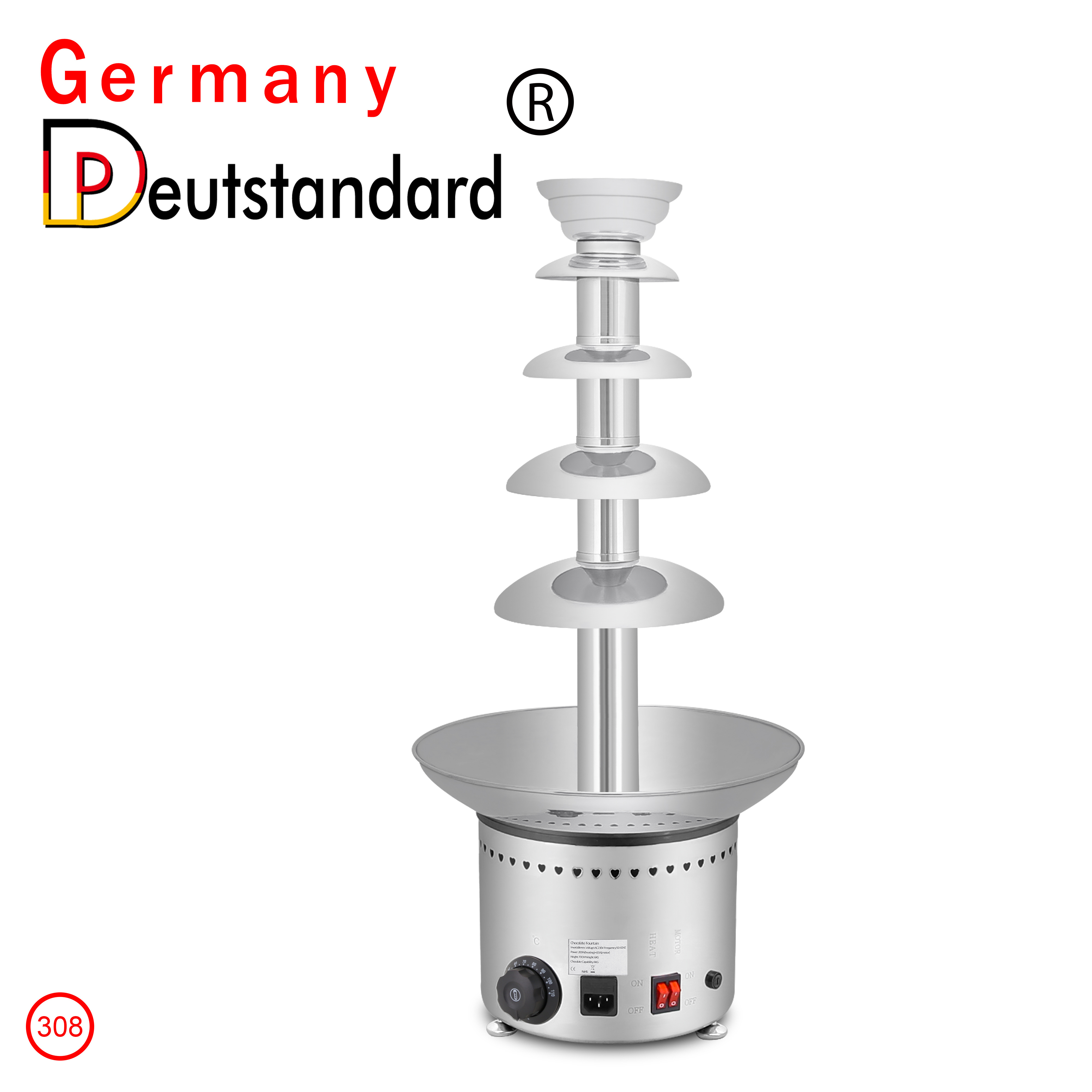 Commercial Chocolate Fountain Cascade Machine 5 Tie Chocolate Fondue Fountain Machine /