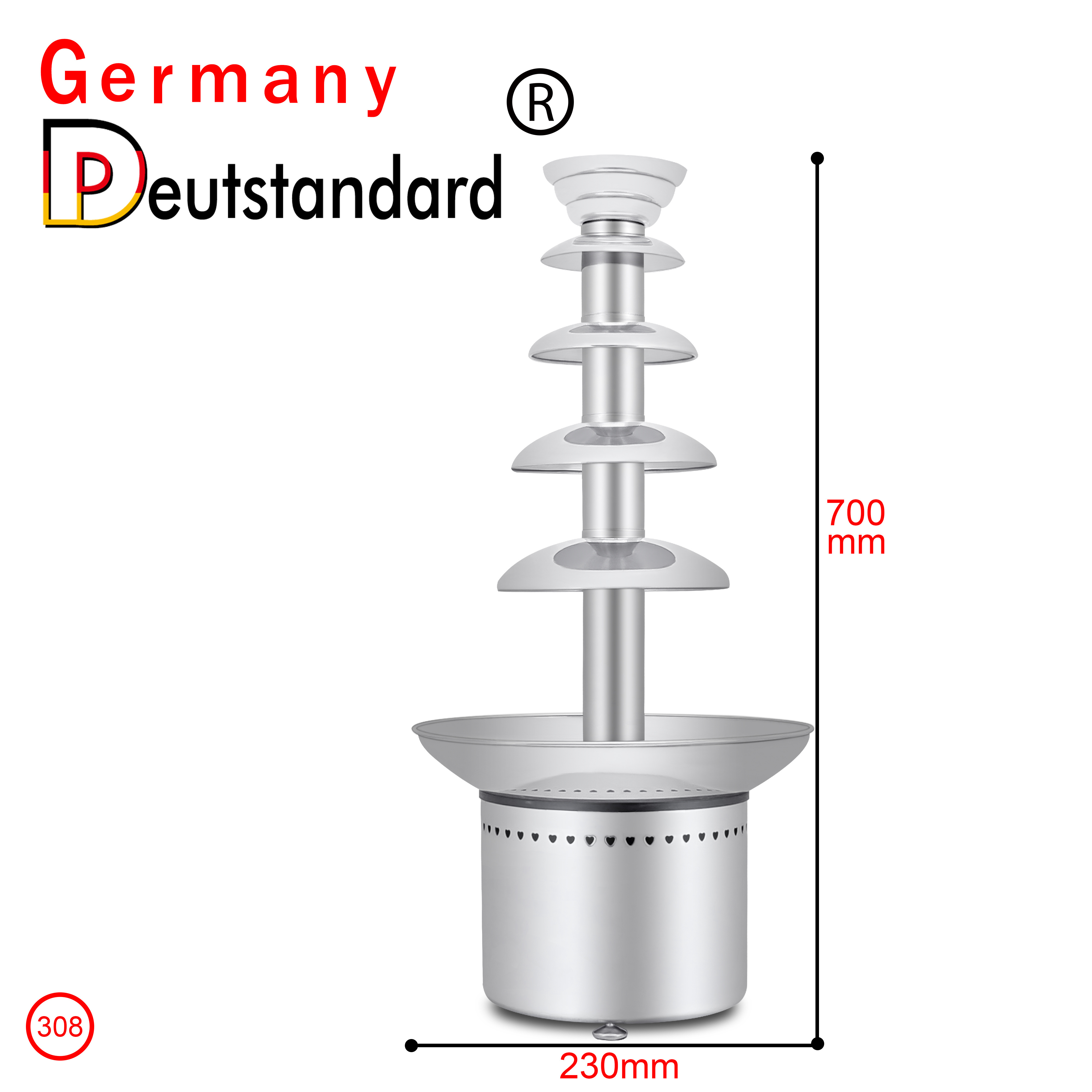 Commercial Chocolate Fountain Cascade Machine 5 Tie Chocolate Fondue Fountain Machine /