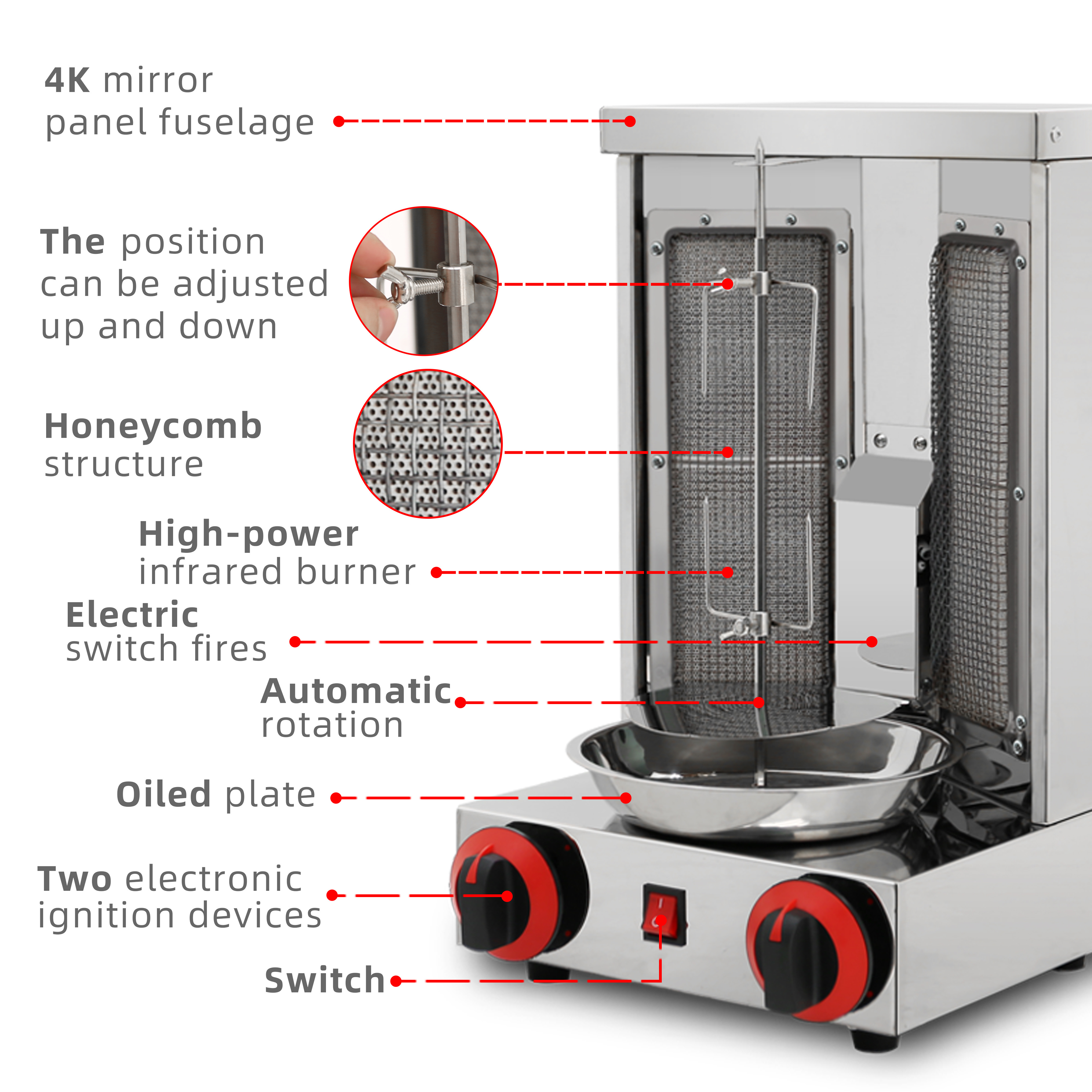 Rotating Gas Doner Kebab Machine Chicken Shawarma Grill Machine for Sale Gyro Machine for Restaurant 9KG 12.5KG