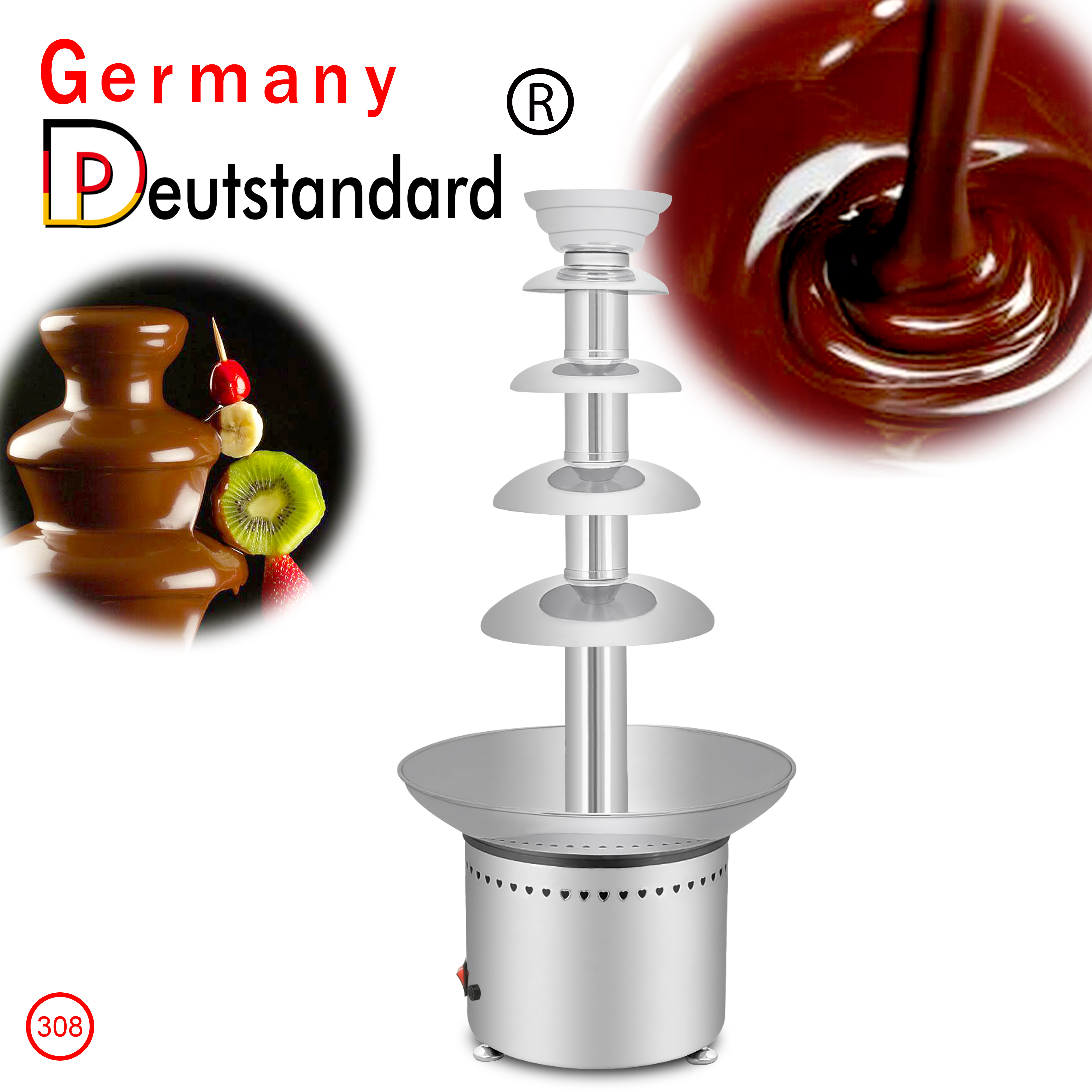 Commercial Chocolate Fountain Cascade Machine 5 Tie Chocolate Fondue Fountain Machine /