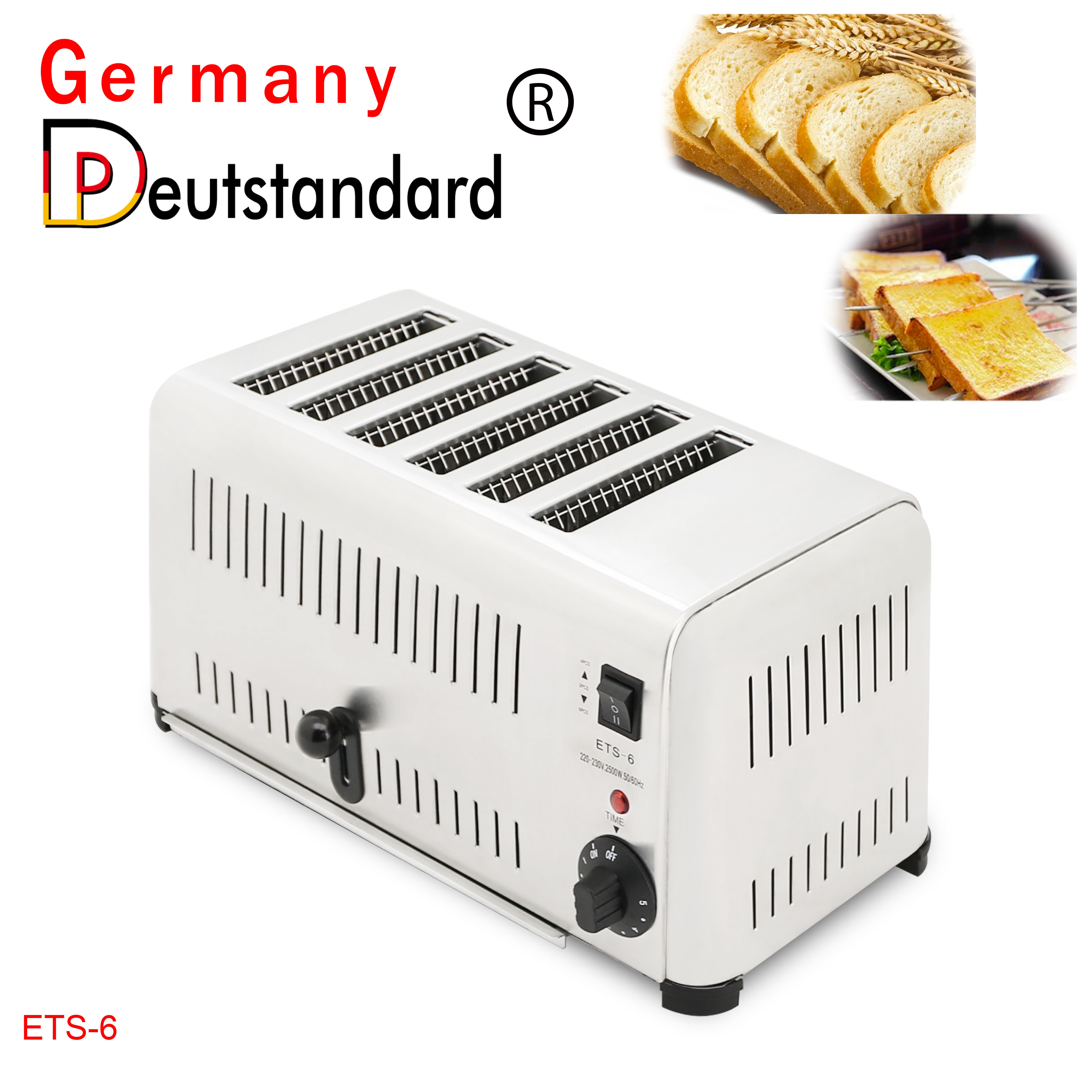 Appliance Home 6 Slice Stainless Steel Electric Bread Toaster