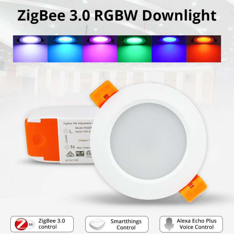 WiFi Smart LED Downlight Dimming Round Recessed Spot Light 9W RGB Compatible with tuya