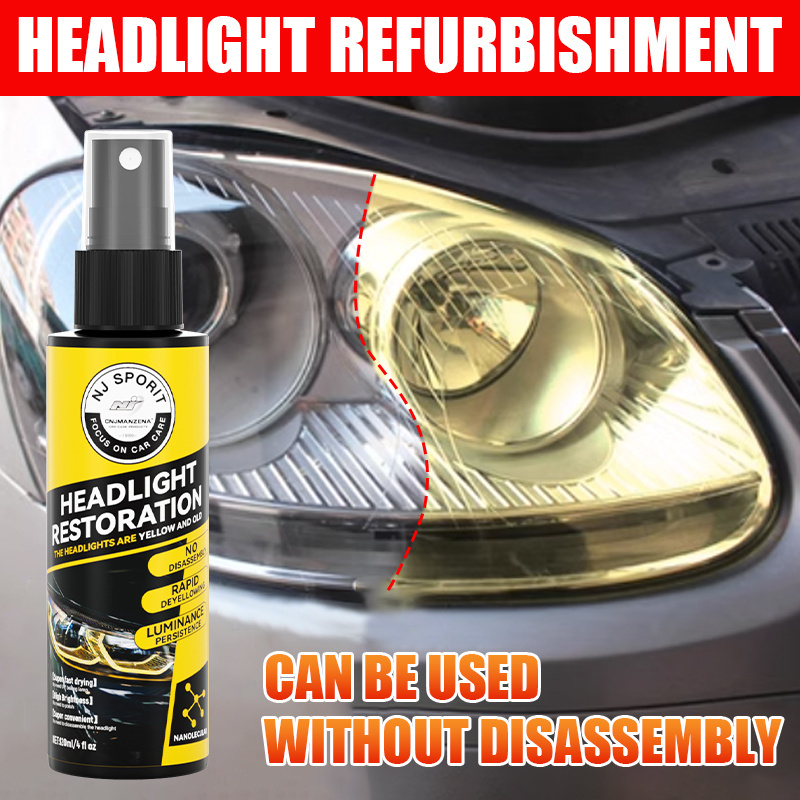 Professional Permanent Head Light Restor/headlight Cleaner/120ml Car Lens Repair Tool Kits