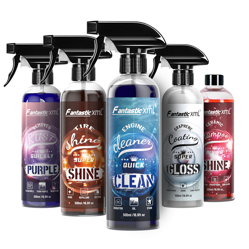 Car Cleaning Kit 5 Piece Best Value Car Detailing Kit  Shampoo car cleaning set Glass Tire Shine Spray Wash Kit