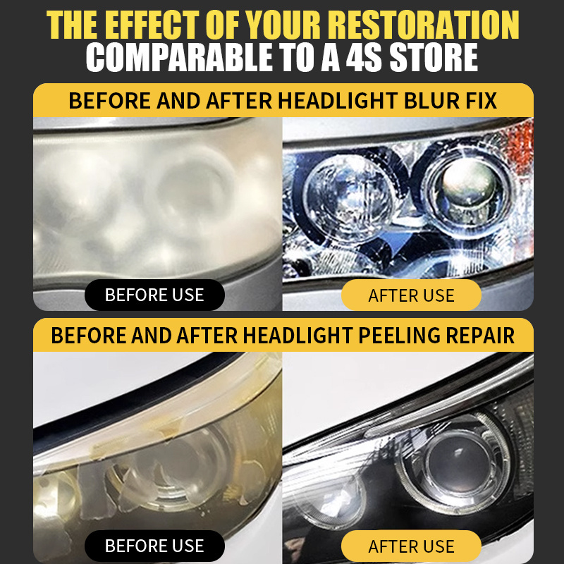 Car Lights Repair Fluid Scratches Quick Bright Polish Headlight Restoration Liquid for Spray