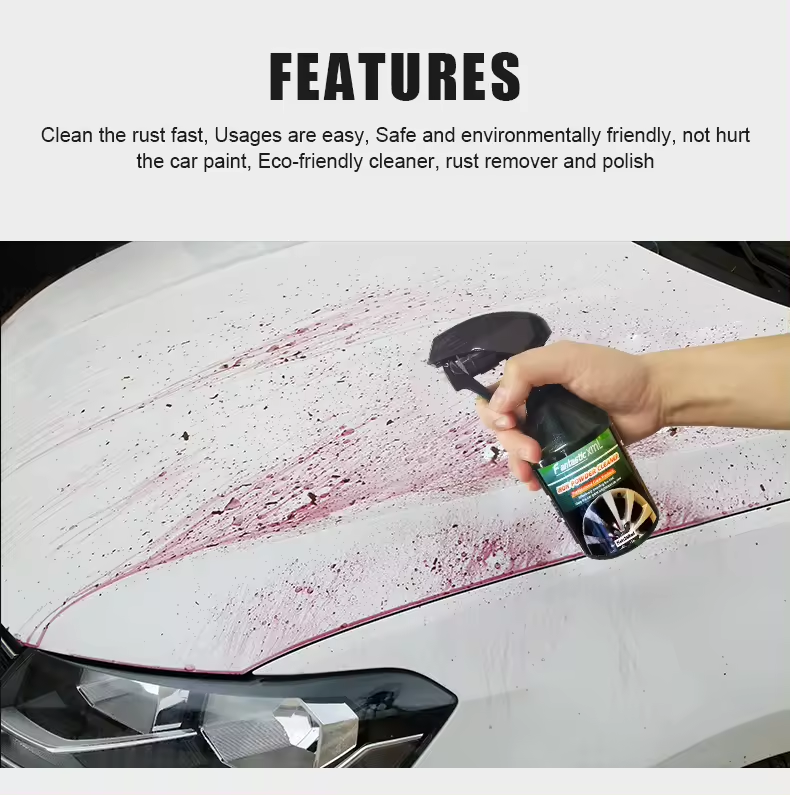 260ml Rust Remover Spray Agent Remove Iron Powder Iron Lubricant for Car Detailing Eco Friendly