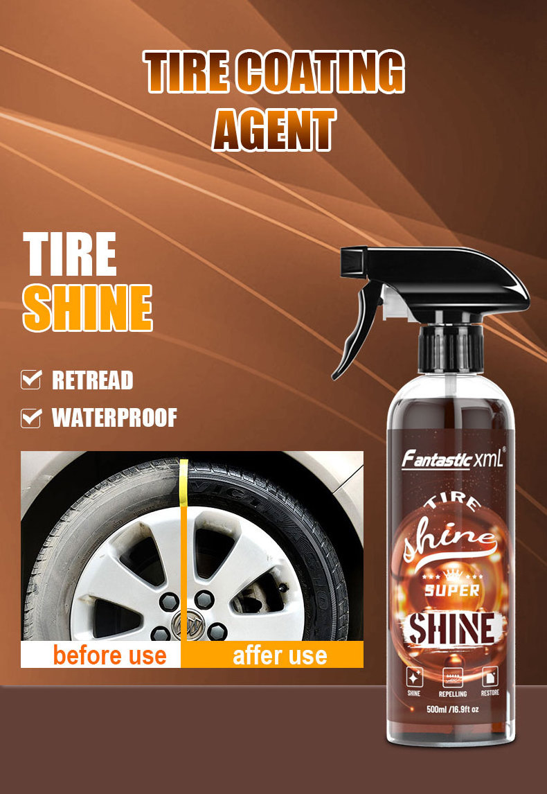 Hot Sale Safe Formula car wash equipmentBest Tire Shine Polish Spray Black silicone tire shine spray