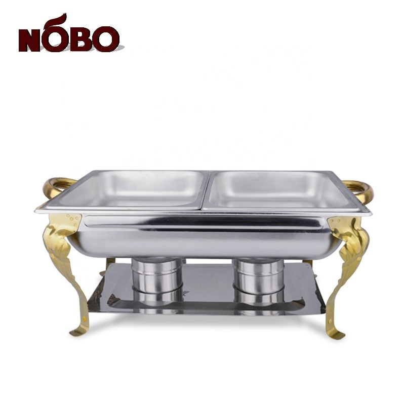 Wholesale Hotel Gold Induction Buffet Food Warmer Stainless Steel Chafing Dishes For Catering