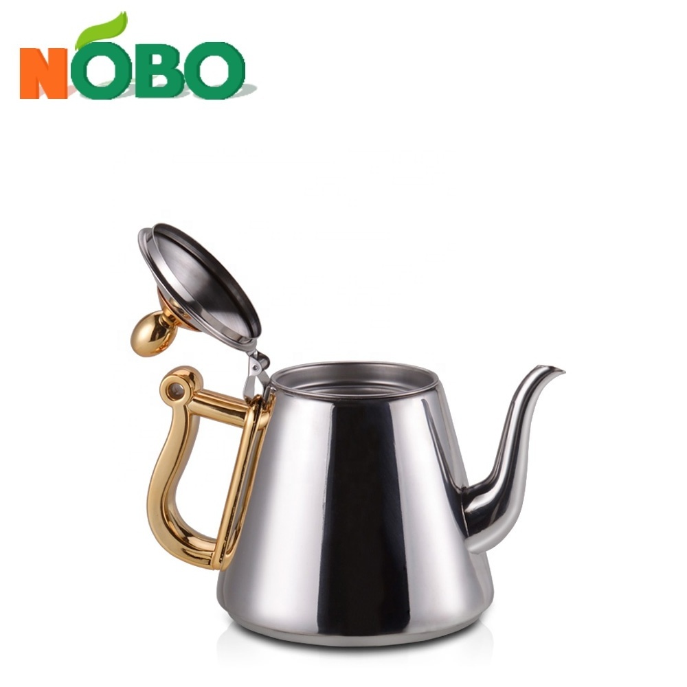 Wholesale high quality camping 1.2L stainless steel gold silver arabia tea pot kitchenware teapot with infuser