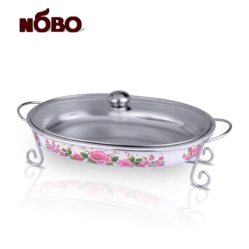 NOBO Factory price chef oval chafing dish set stainless steel buffet warmer serving food dish