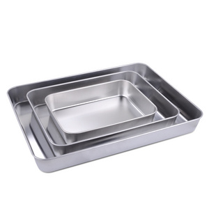 Custom rectangle metal mesh stainless steel cookie baking sheet oven tray roaster pan