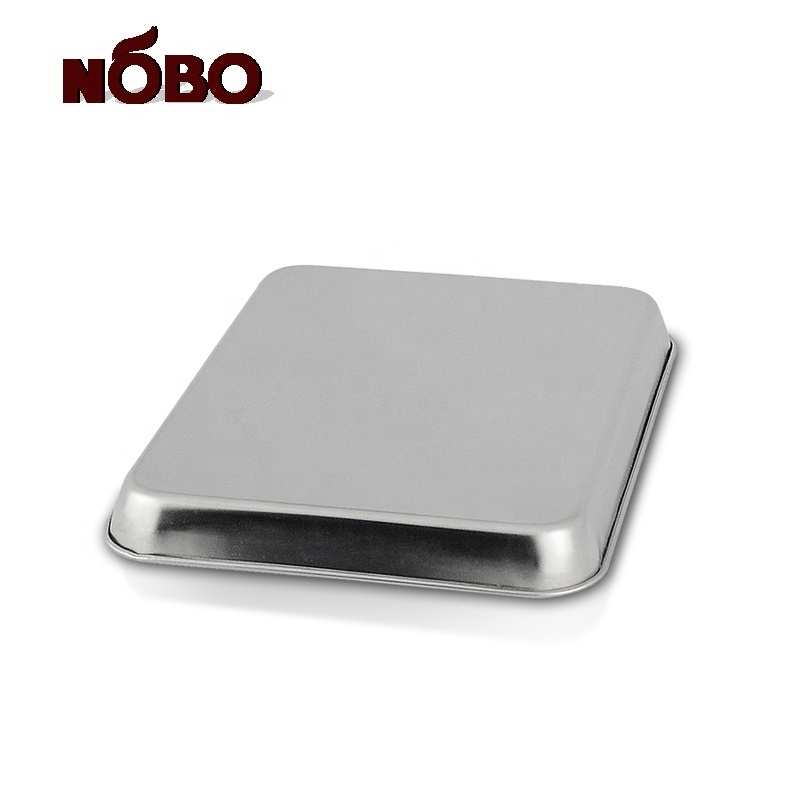 NOBO Food Grade Rectangular Buffet Food Serving Dish Dinner Plate 304 Stainless Steel Bbq Tray