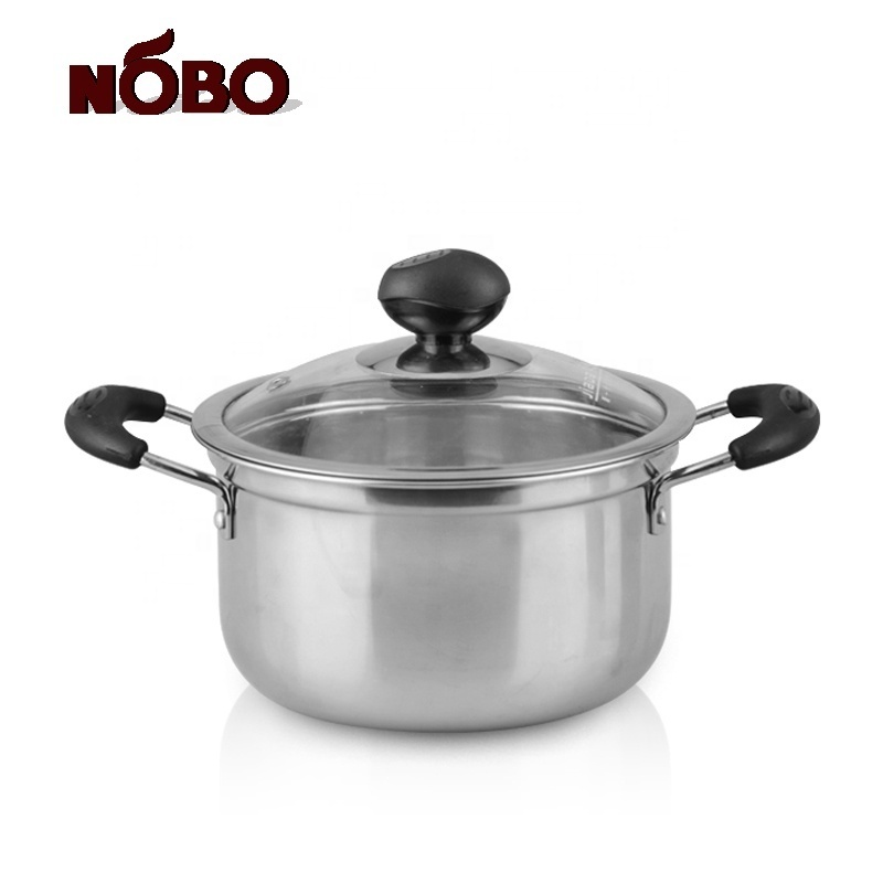 10pcs korea kitchen product cooking post set stainless steel cookware pot with double handle