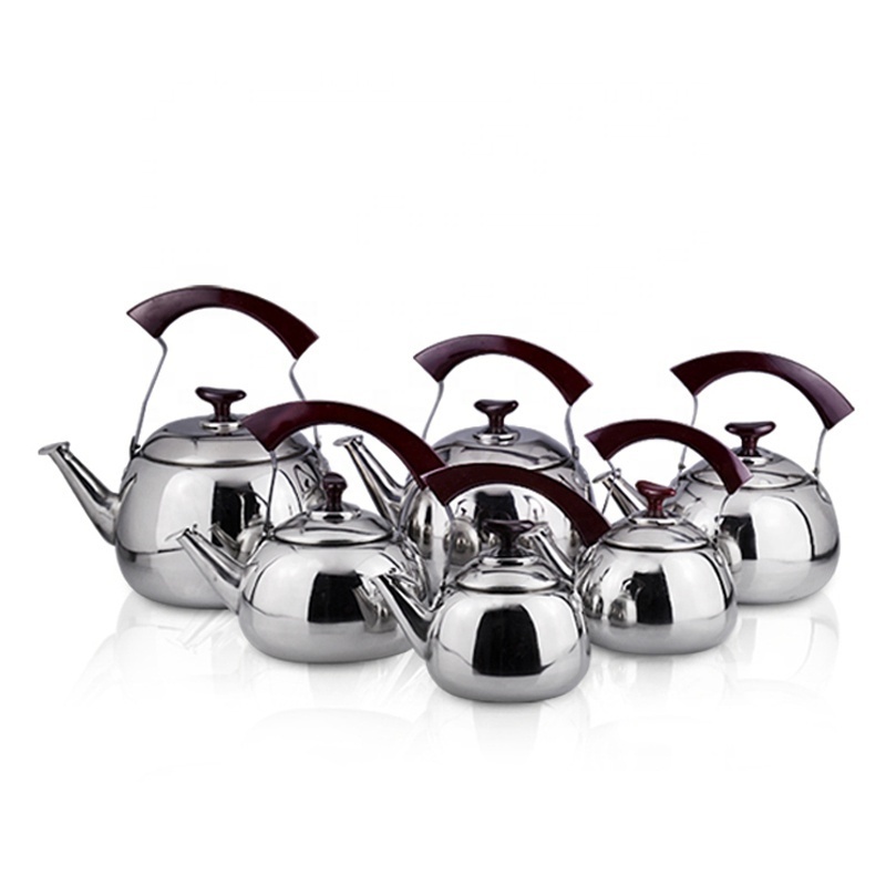 Chinese classic stovatop kettle stainless steel whistling kettle with red handle