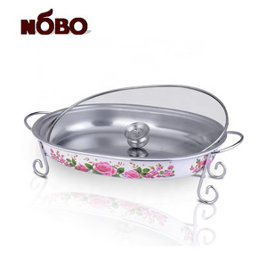 NOBO Factory price chef oval chafing dish set stainless steel buffet warmer serving food dish