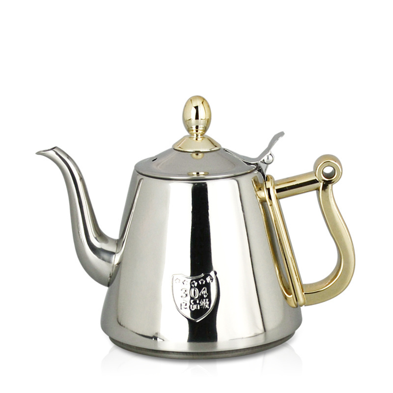 High Quality turkey coffee Kettle teapot 1.2L Stainless Steel Instant moroccan tea pot kettle with Infuser Strainer