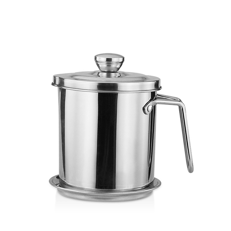 Grease Holder Frying Oil Separator Storage Container Stainless Steel Cooking Grease Can with grease container with strainer