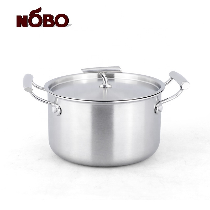 NOBO Heavy Duty Surgical Stainless Steel German Style Tri-ply Cookware Sets with Food Grade Material