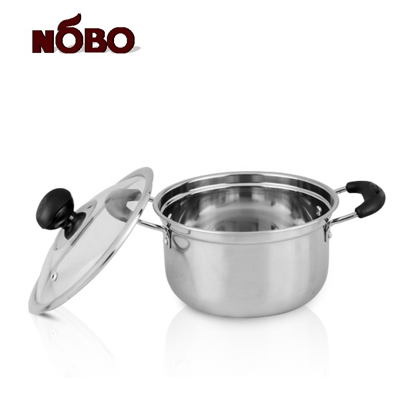 10pcs korea kitchen product cooking post set stainless steel cookware pot with double handle