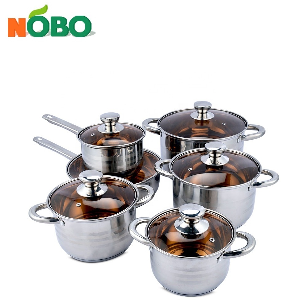 Kitchen supplies royal induction super capsule bottom stainless steel pots and pans saucepan cookware sets