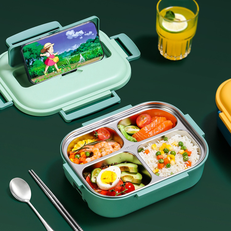 Portable Custom Office Rechargeable Metal Self Heating Food Warmer Bento Box Electric Stainless Steel Lunch Box