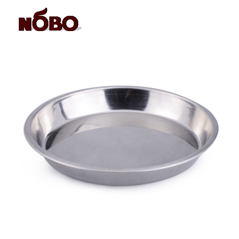 Multifunction round stainless steel cake dessert Indian food serving tray Metal Oyster Plates for Sale