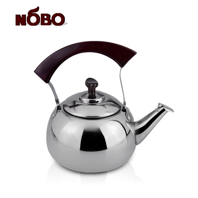 Chinese classic stovatop kettle stainless steel whistling kettle with red handle