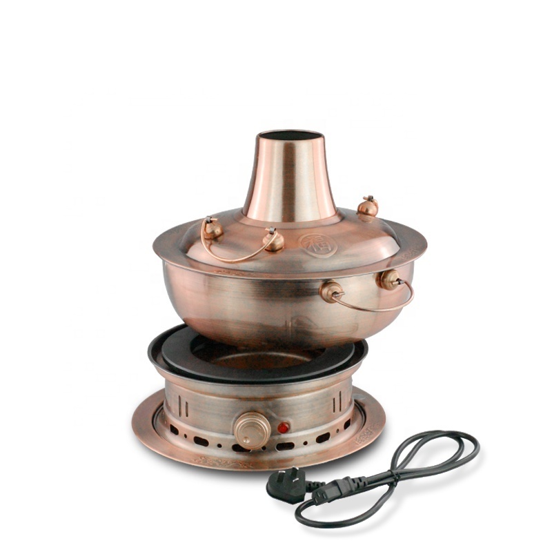 Wholesale stainless steel copper charcoal grill hotpot shabu shabu hot pot electric