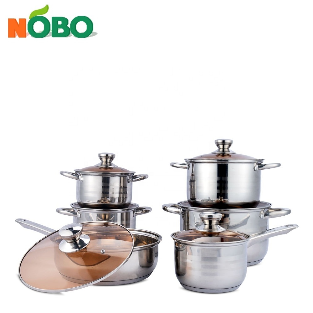 Kitchen supplies royal induction super capsule bottom stainless steel pots and pans saucepan cookware sets