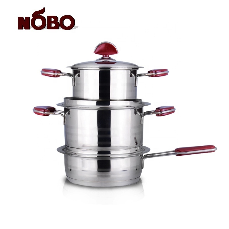 New style high quality stainless steel induction cookware la sera cookware with ss lid