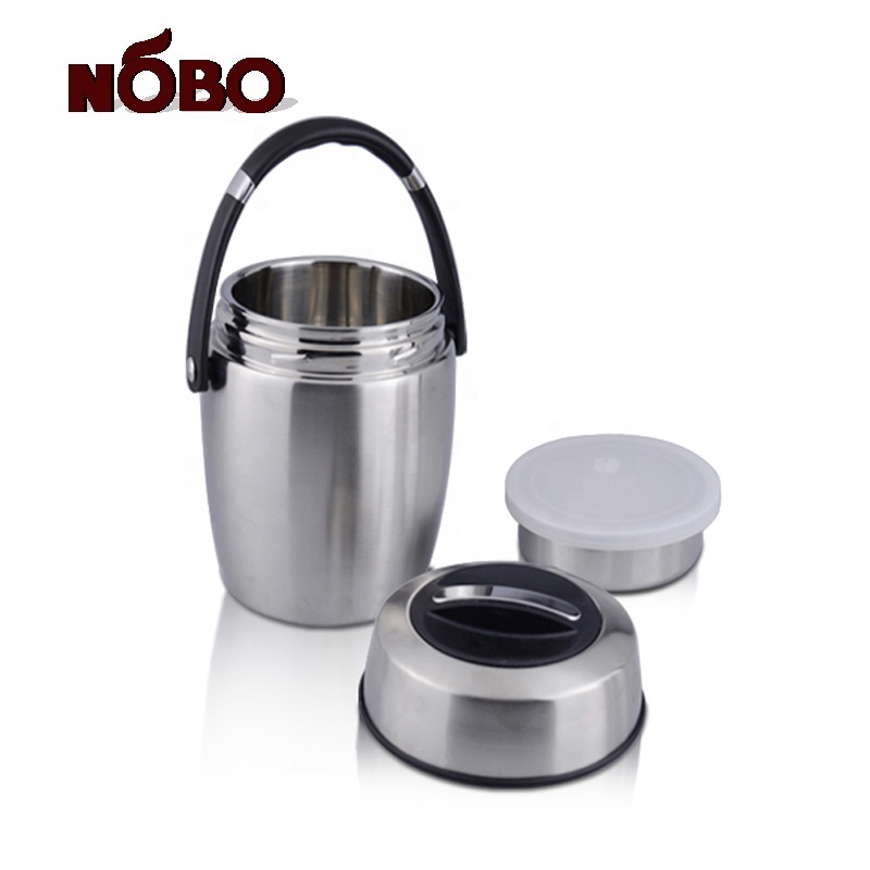 Portable Layer Food Warmer Container Stainless Steel Insulated Thermal Vacuum bento Lunch Box with Handle