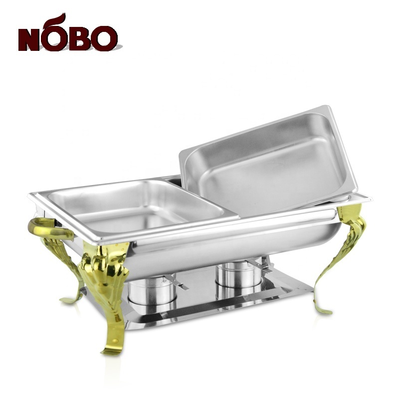 Wholesale Hotel Gold Induction Buffet Food Warmer Stainless Steel Chafing Dishes For Catering