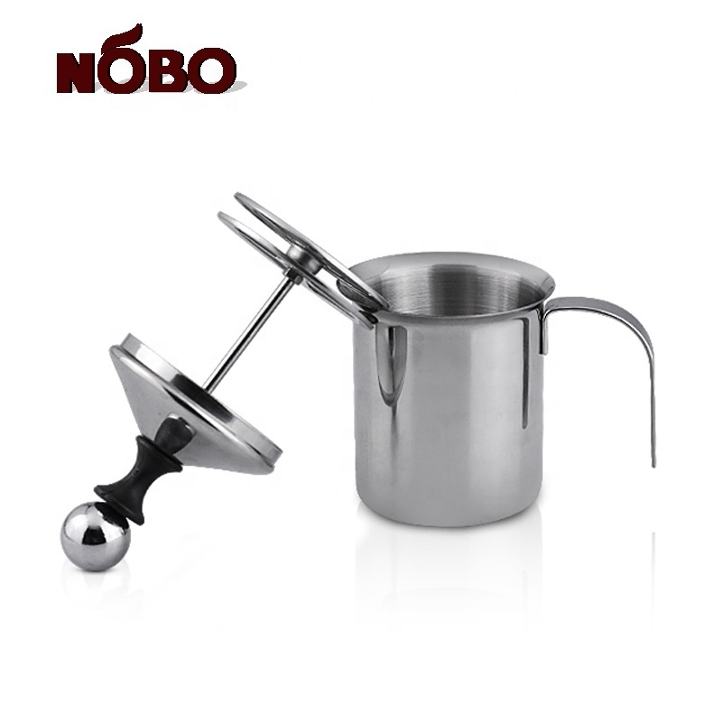 Hot Sale Manual Double Mesh Coffee Cappuccino Milk Foam Maker Stainless Steel Milk Frother Handheld