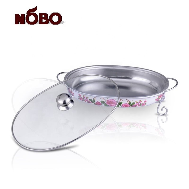 NOBO Factory price chef oval chafing dish set stainless steel buffet warmer serving food dish