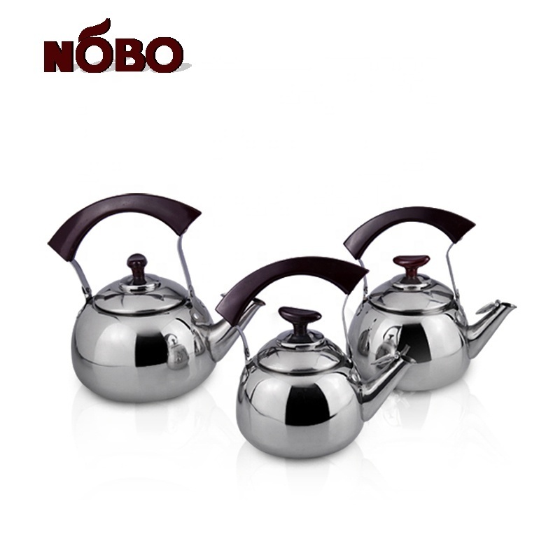 Chinese classic stovatop kettle stainless steel whistling kettle with red handle