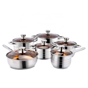 Kitchen supplies royal induction super capsule bottom stainless steel pots and pans saucepan cookware sets