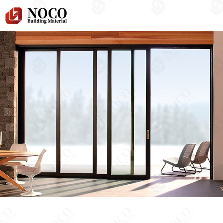 NOCO Certified bullet proof security impact resistant sliding temper glass 3 panel exterior patio aluminium garden doors