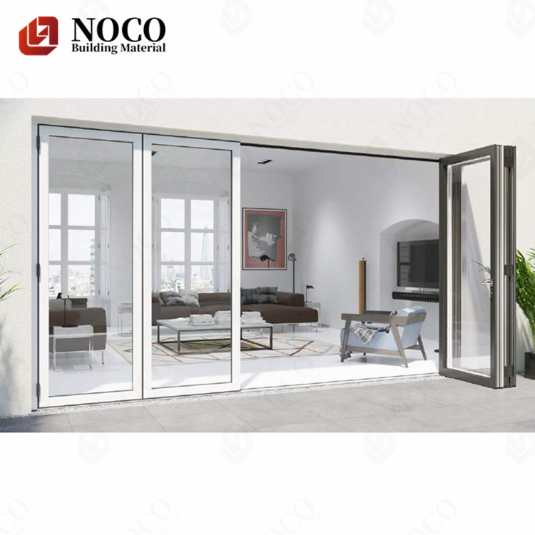 One stop windows doors solution reflective insulated soundproof glass sliding folding door for villa