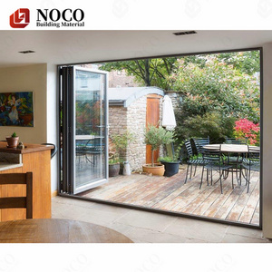 One stop windows doors solution reflective insulated soundproof glass sliding folding door for villa