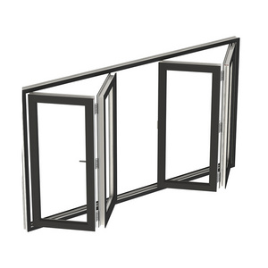 Customize Kitchen Balcony Horizontal Aluminum Alloy Bi Fold Window Automatic Accordion Folding Windows And Doors