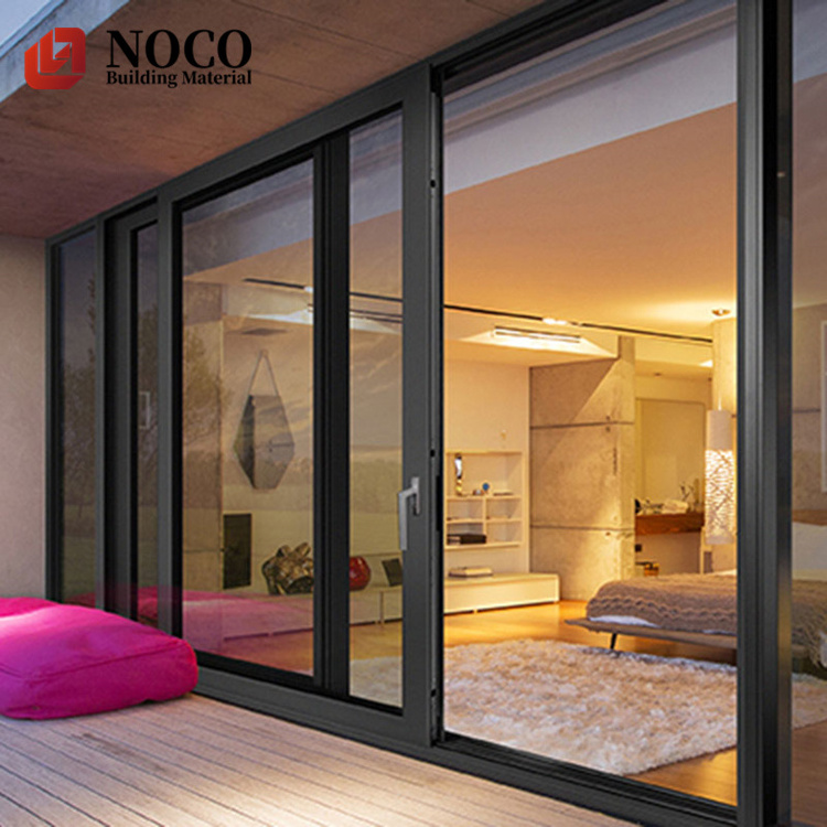 NOCO Certified bullet proof security impact resistant sliding temper glass 3 panel exterior patio aluminium garden doors