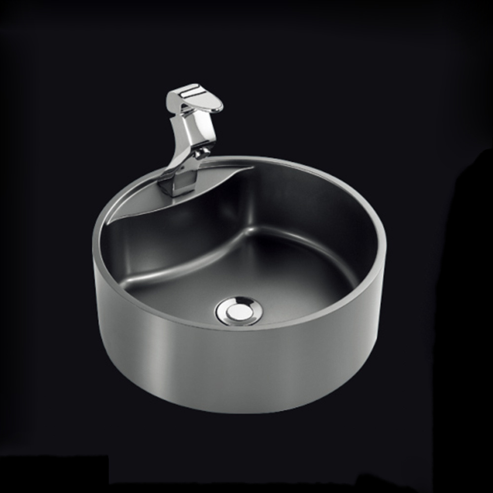 High Quality Modern Designed Bathroom Sanitary Ware 304 Stainless Steel PVC Counter-top Sink Hand Wash Basin