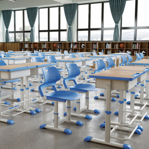 Modern Comfortable Classroom Furniture Plastic Student Desk And Chair For Primary School  Single Metal Study Table With Chairs