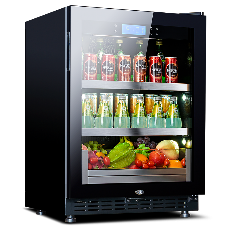 Mini Fridge Cooler-150 Can Beverage Refrigerator Glass Door for Beer Soda or Wine Bottle Small Drink Dispenser for Home Office