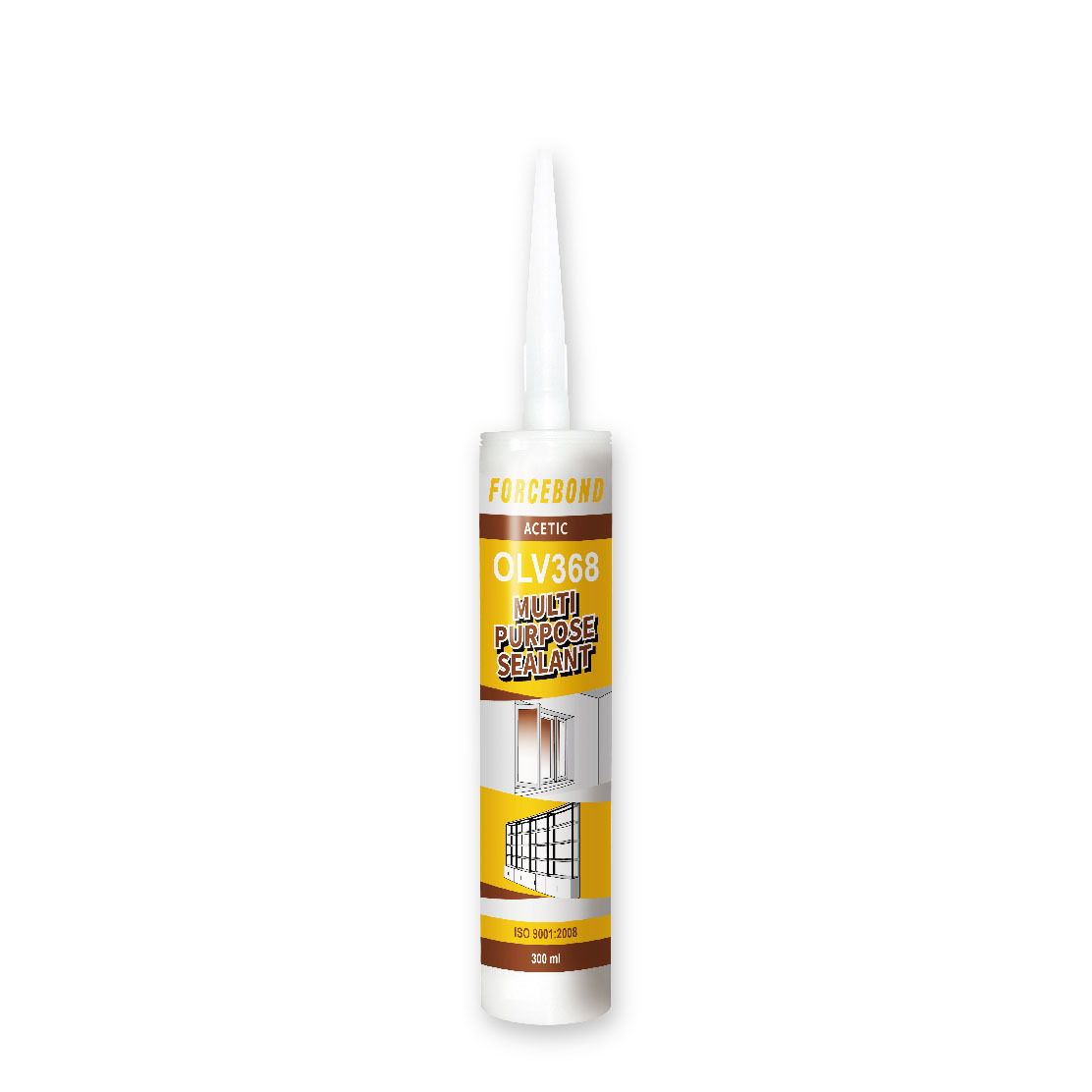 Gold Chemical Fast Cure Acid GP Silicon Para Vidrios de Ventanas Silicone Sealant OLV368