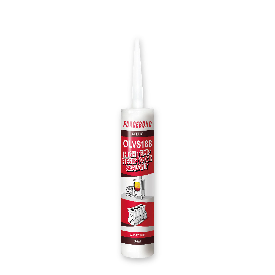 Direct selling high temperature silicon fireproof acid red silicone sealant for construction