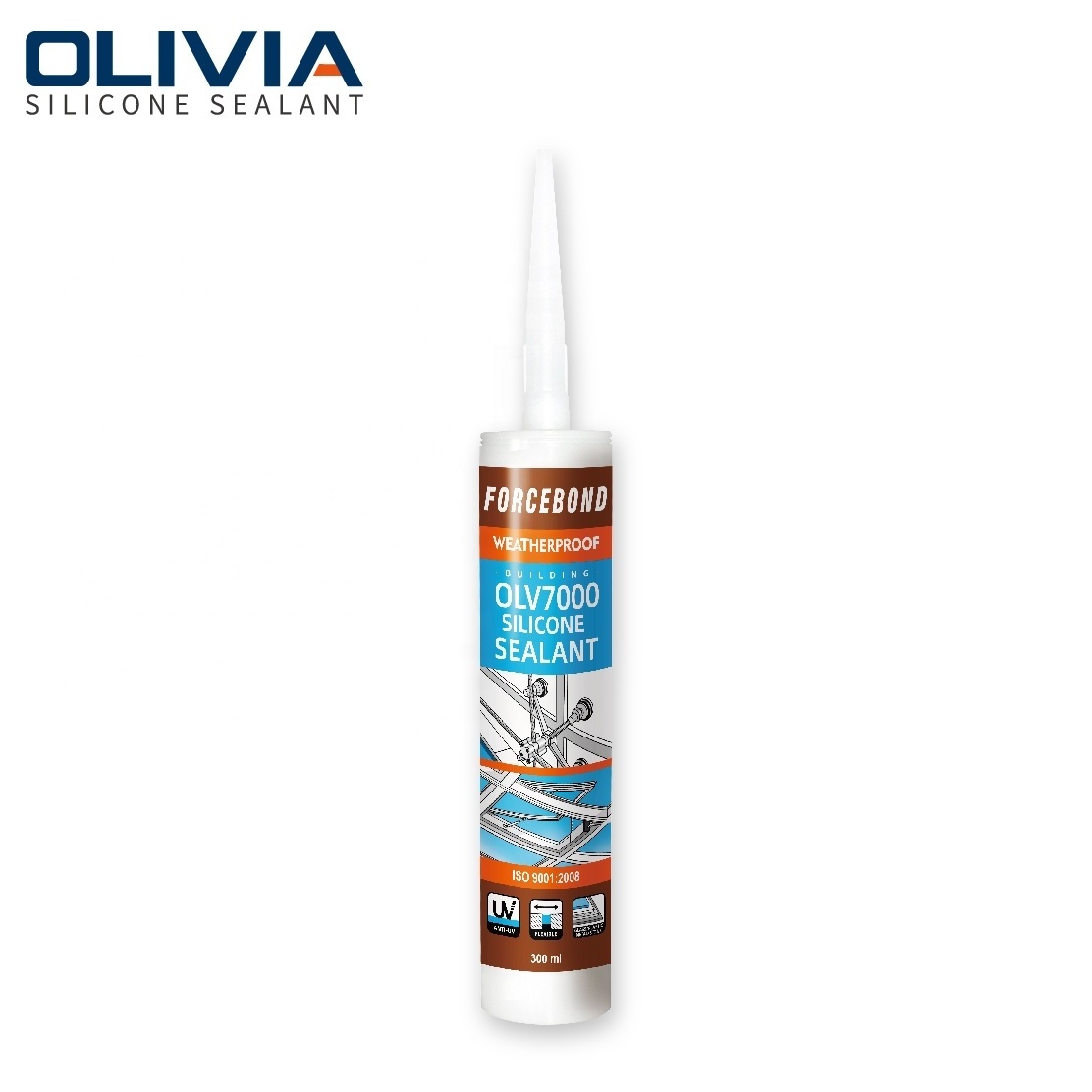 Chemicals white glue glazing anti-uv adhesive act crack silicone sealant OLV7000 stain repellent for construction