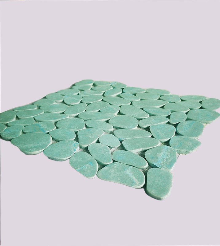 Multiple styles Sliced Resin Pebble Mosaic For Bathroom Indoor Outdoor Stone Tiles