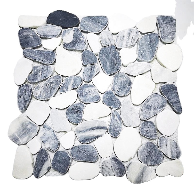 Factory Irregular Shape Pebble Matte Surface Mosaic Natural Marble Mosaic Tiles  For Bathroom Indoor Outdoor Floor